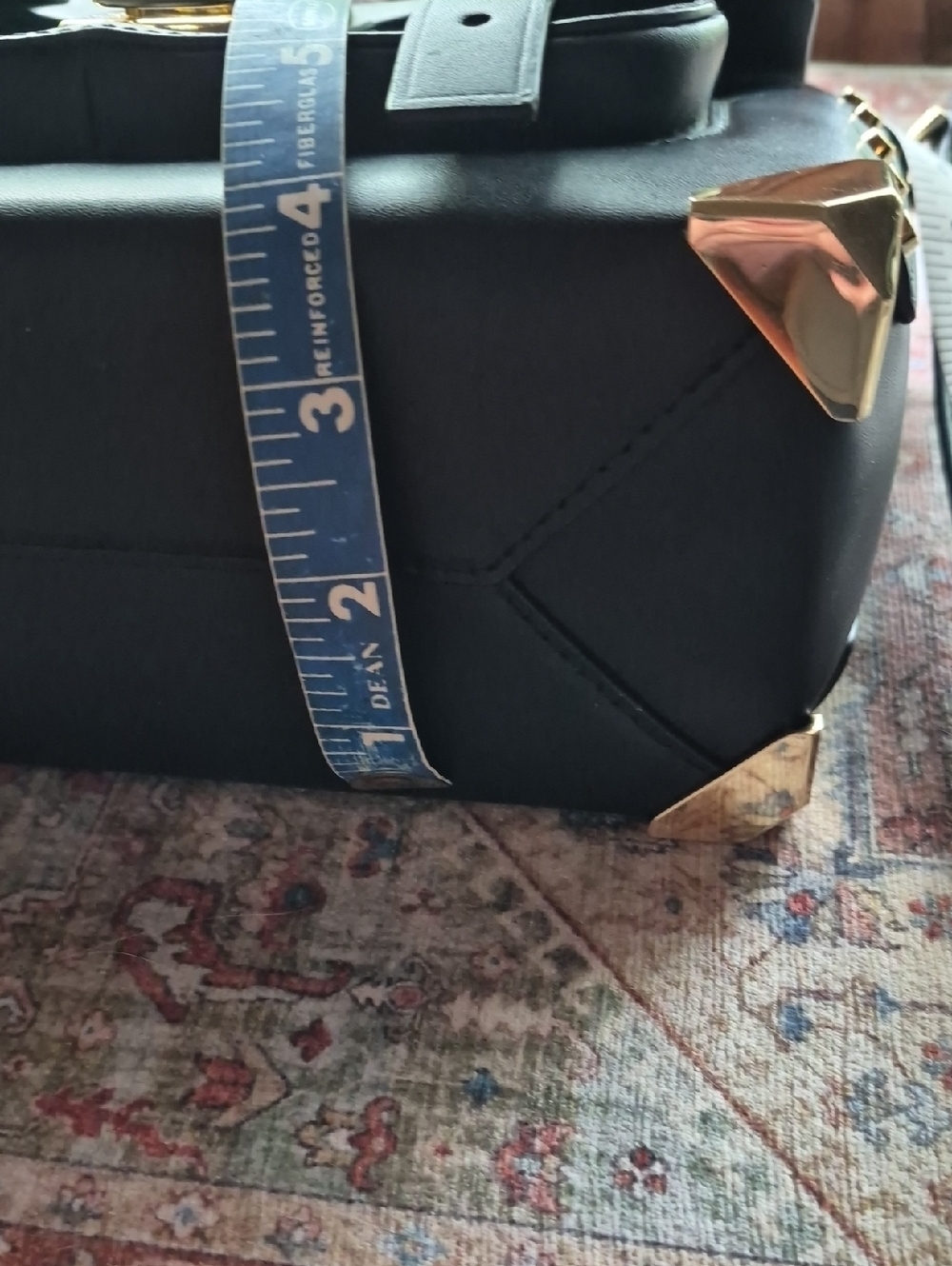 Michael Kors Black Leather Top-Handle Crossbody with Gold Hardware - Picture 13 of 13